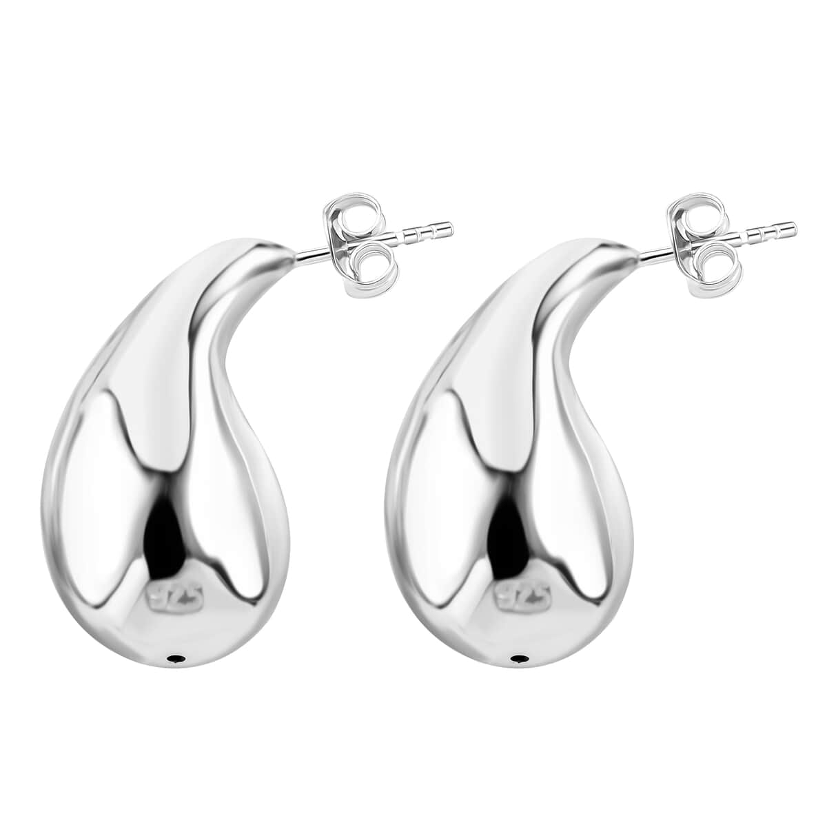 Sterling Silver Rain Drop Stud Earrings 6.50 Grams image number 2