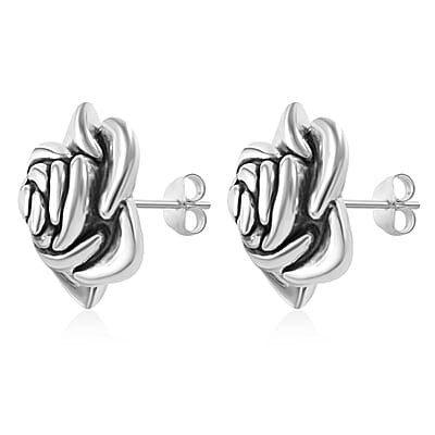 Sterling Silver Rose Flower Earrings 6.70 Grams