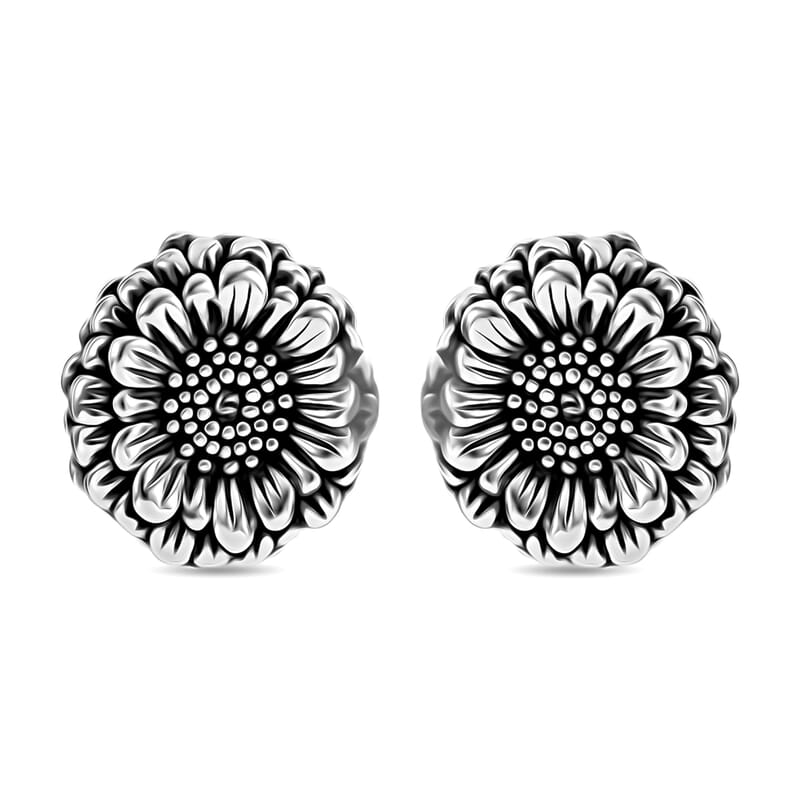Sterling Silver Sunflower Earrings 15.25 Grams
