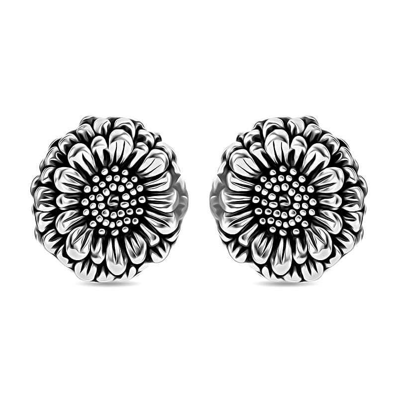 Sterling Silver Sunflower Earrings 15.25 Grams