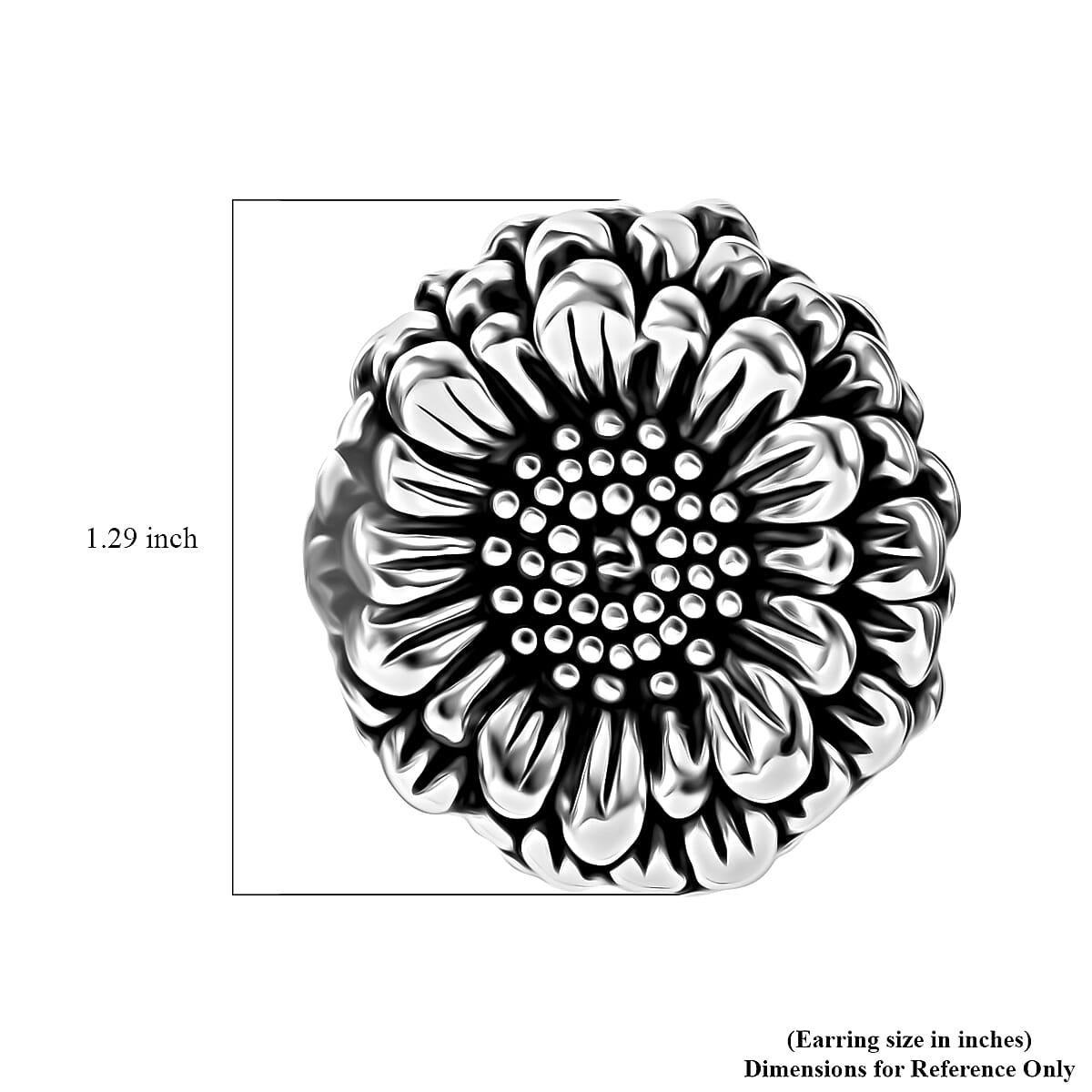 Sterling Silver Sunflower Earrings 15.25 Grams