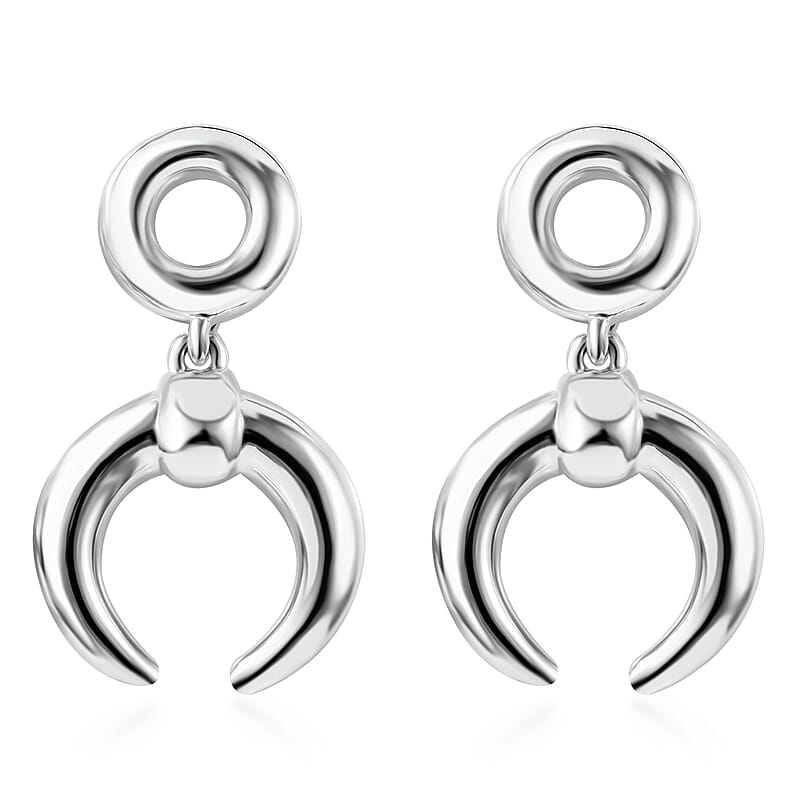 Sterling Silver Crescent Moon Earrings 8 Grams