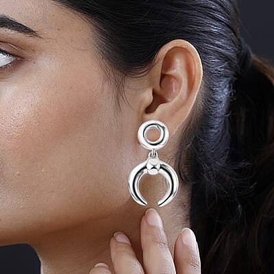 Sterling Silver Crescent Moon Earrings 8 Grams