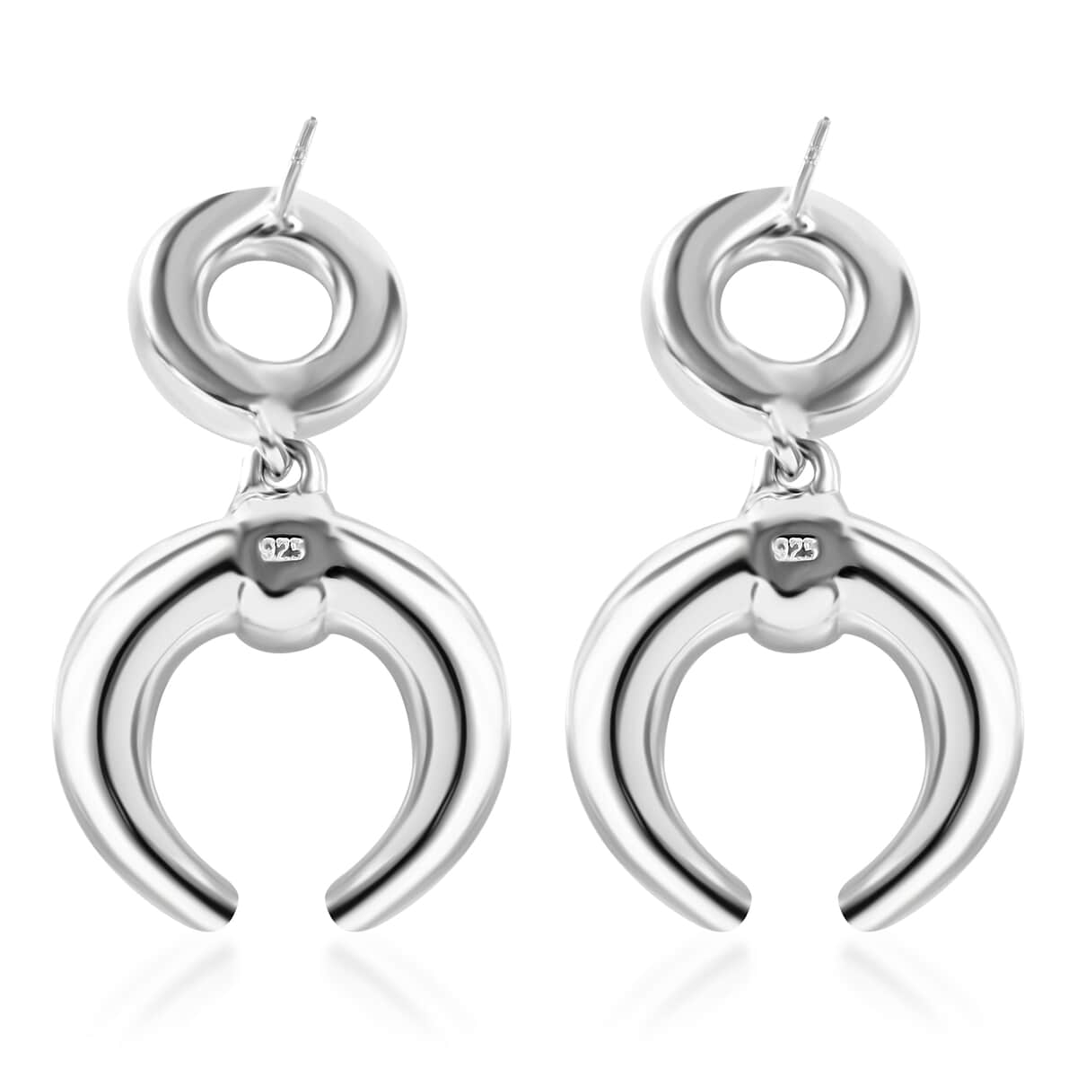 Sterling Silver Crescent Moon Earrings 8 Grams image number 3