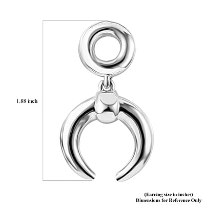 Sterling Silver Crescent Moon Earrings 8 Grams
