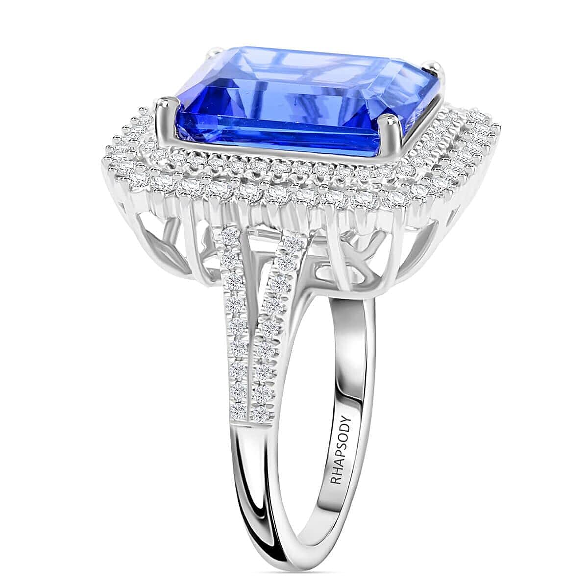 Jubilee Certified & Appraised Rhapsody AAAA Tanzanite and E-F VS Diamond 7.60 ctw Ring in 950 Platinum (Size 10.0) 9.90 Grams