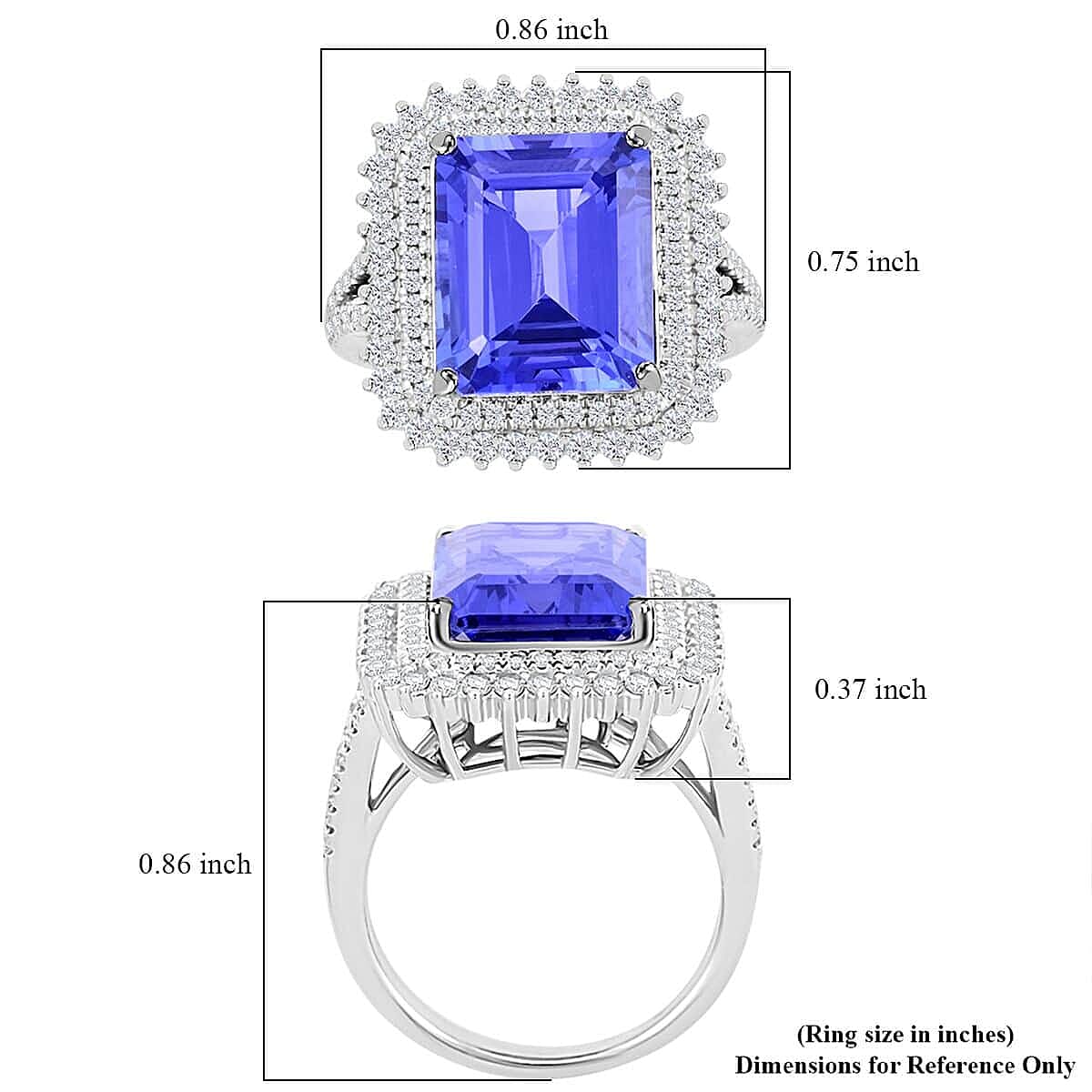 Jubilee Certified & Appraised Rhapsody AAAA Tanzanite and E-F VS Diamond 7.60 ctw Ring in 950 Platinum (Size 10.0) 9.90 Grams