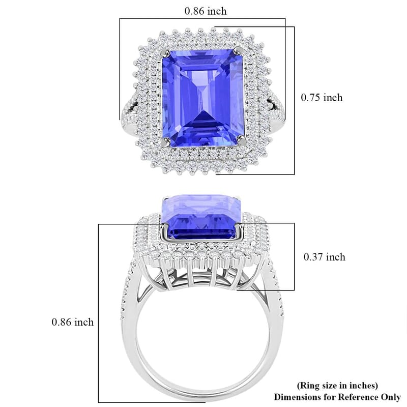 Jubilee Certified & Appraised Rhapsody AAAA Tanzanite and E-F VS Diamond 7.60 ctw Ring in 950 Platinum (Size 10.0) 9.90 Grams