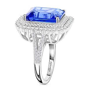 Exclusive Vault Collection Certified & Appraised Rhapsody AAAA Tanzanite and E-F VS Diamond 7.60 ctw Ring in 950 Platinum (Size 6.0) 9.90 Grams