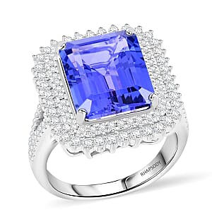 Jubilee Certified & Appraised Rhapsody AAAA Tanzanite and E-F VS Diamond 7.60 ctw Ring in 950 Platinum (Size 6.5) 9.90 Grams