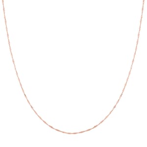 14K Rose Gold Over Sterling Silver Singapore Necklace 24 Inches 2.80 Grams