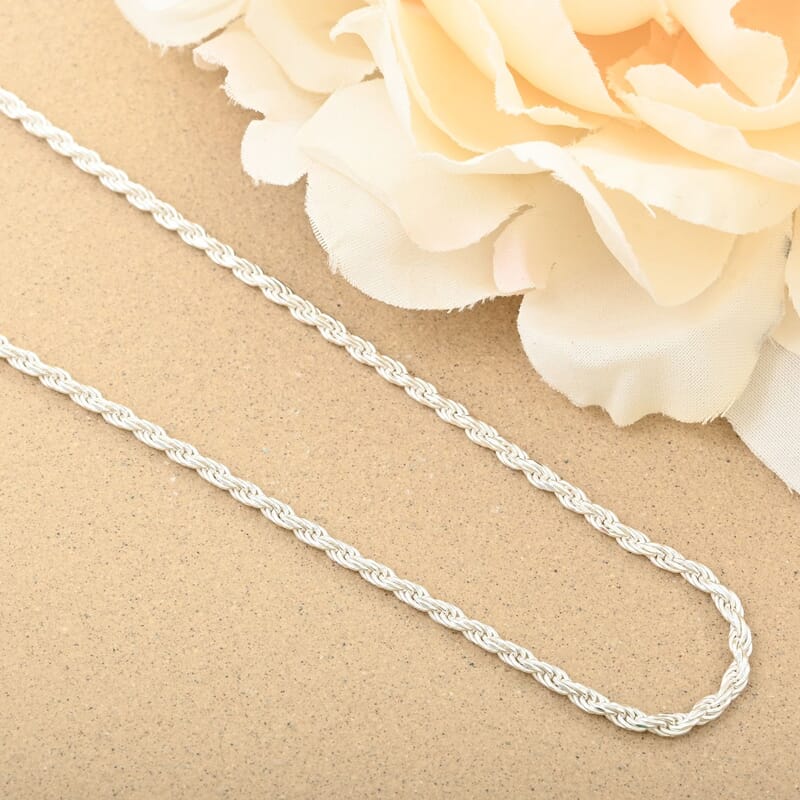 Sterling Silver Rope Necklace 24 Inches 2.90 Grams