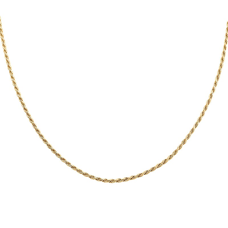 14K Yellow Gold Over Sterling Silver Rope Necklace 24 Inches 2.90 Grams