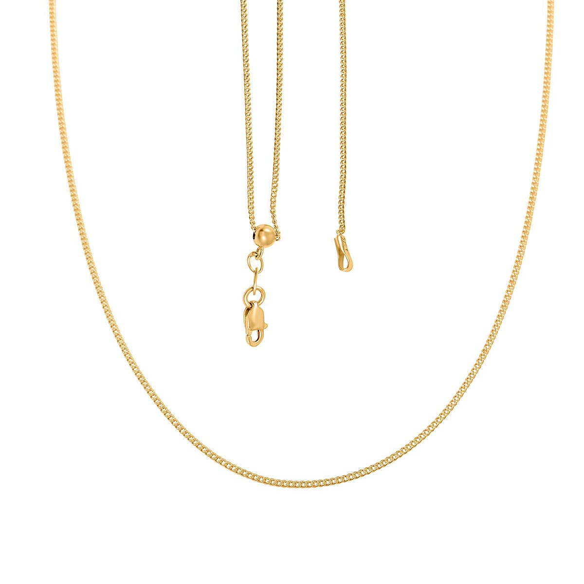 14K Yellow Gold Over Sterling Silver Necklace 24 Inches 2.60 Grams image number 2