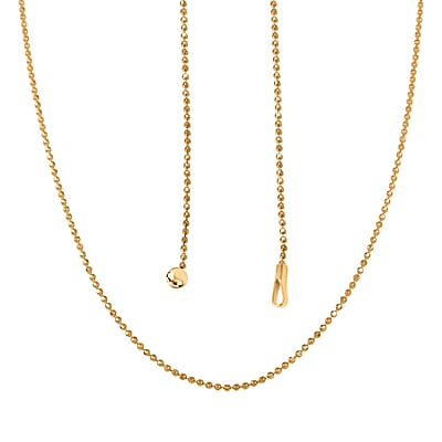 14K Yellow Gold Over Sterling Silver Chain Necklace 24 Inches 2.60 Grams