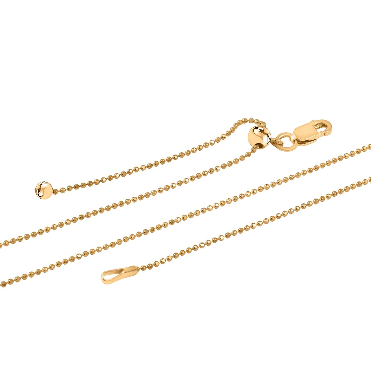 14K Yellow Gold Over Sterling Silver Chain Necklace 24 Inches 2.60 Grams