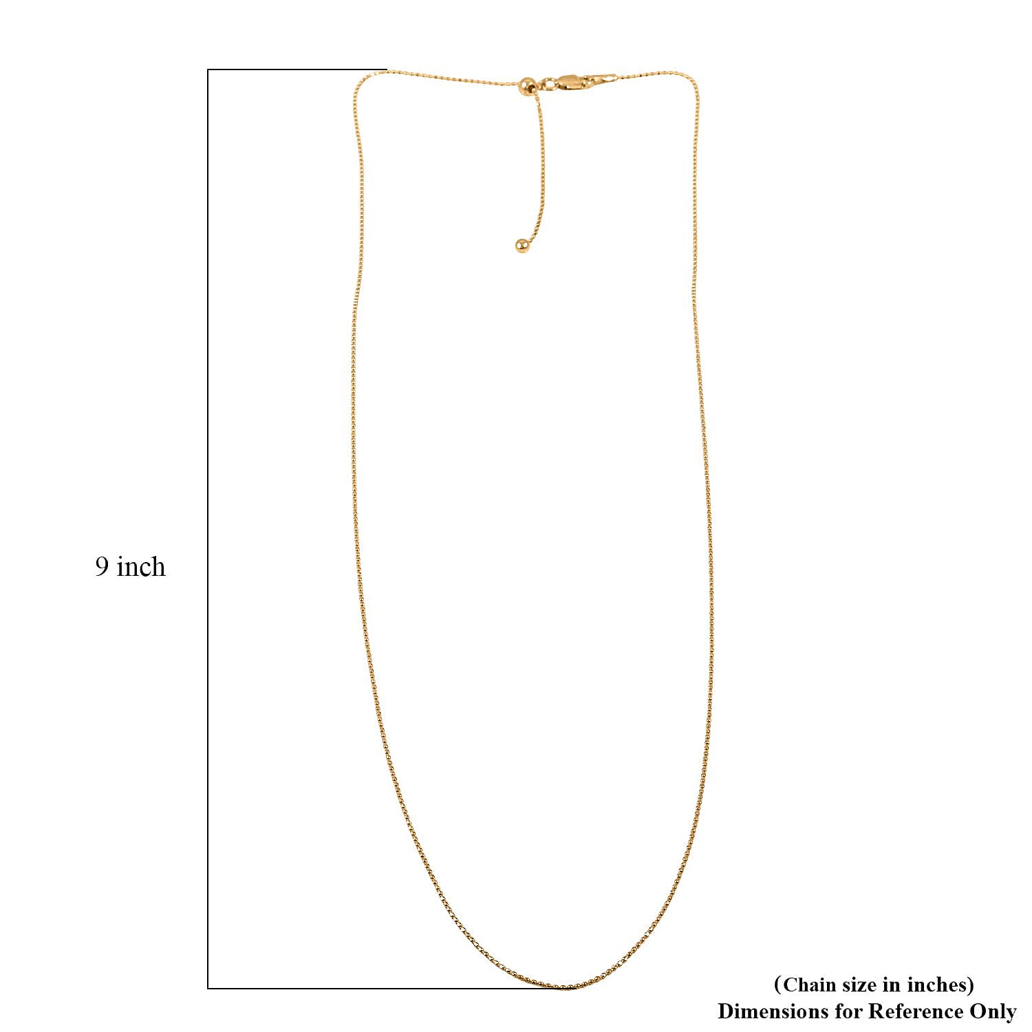 14K Yellow Gold Over Sterling Silver Chain Necklace 24 Inches 2.60 Grams
