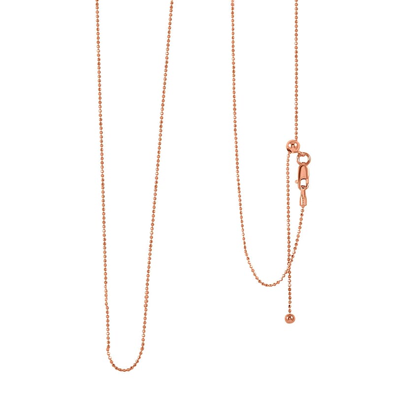 14K Rose Gold Over Sterling Silver Chain Necklace 24 Inches 2.60 Grams