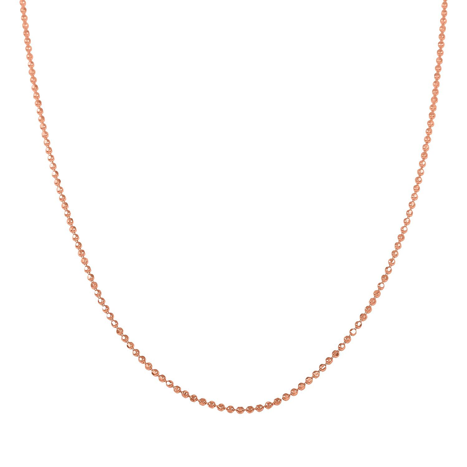 14K Rose Gold Over Sterling Silver Chain Necklace 24 Inches 2.60 Grams