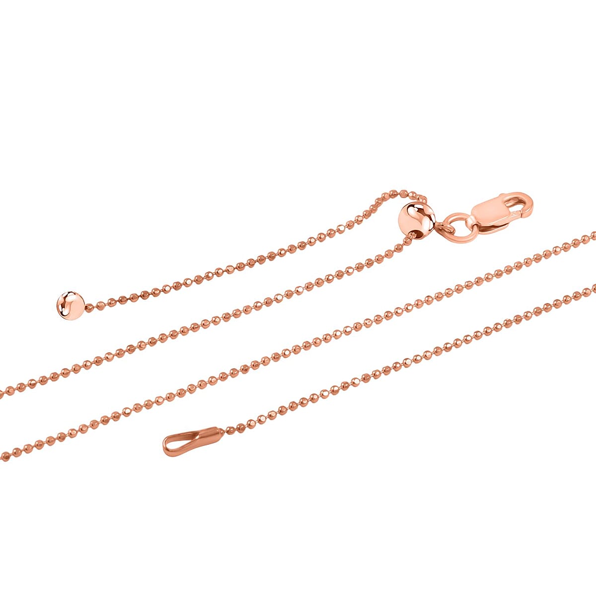 14K Rose Gold Over Sterling Silver Chain Necklace 24 Inches 2.60 Grams image number 3