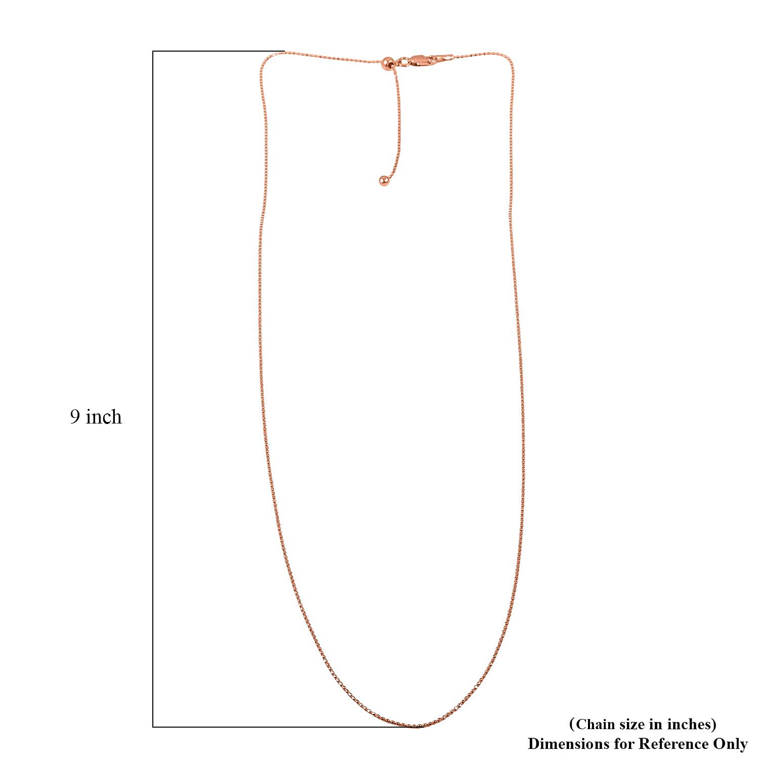 14K Rose Gold Over Sterling Silver Chain Necklace 24 Inches 2.60 Grams