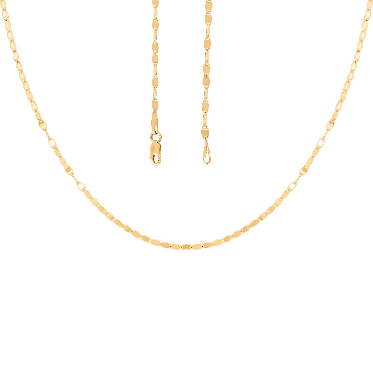 14K Yellow Gold Over Sterling Silver Necklace 24 Inches 3.20 Grams