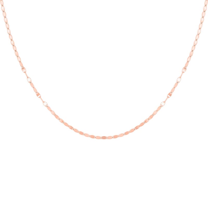14K Rose Gold Over Sterling Silver Necklace 24 Inches 3.20 Grams