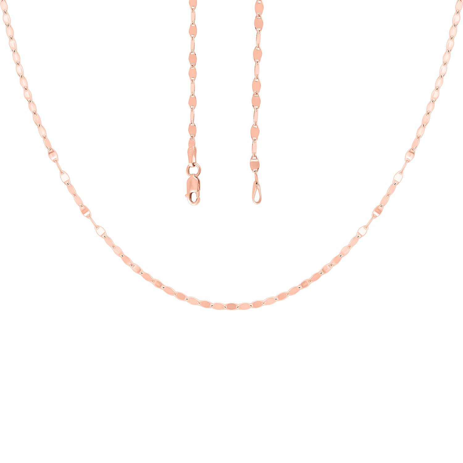 14K Rose Gold Over Sterling Silver Necklace 24 Inches 3.20 Grams