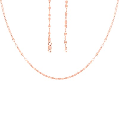 14K Rose Gold Over Sterling Silver Necklace 24 Inches 3.20 Grams