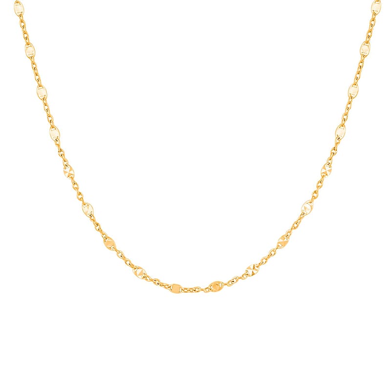 14K Yellow Gold Over Sterling Silver Chain Necklace 20 Inches 2.90 Grams