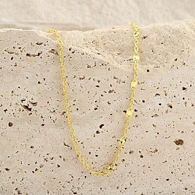 14K Yellow Gold Over Sterling Silver Chain Necklace 20 Inches 2.90 Grams