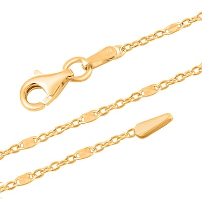 14K Yellow Gold Over Sterling Silver Chain Necklace 20 Inches 2.90 Grams