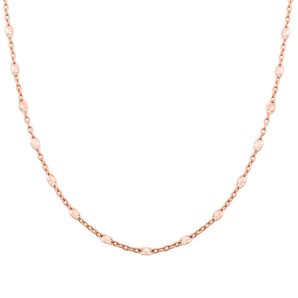 14K Rose Gold Over Sterling Silver Chain Necklace 20 Inches 2.90 Grams image number 0