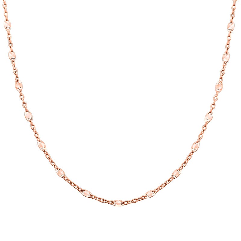 14K Rose Gold Over Sterling Silver Chain Necklace 20 Inches 2.90 Grams