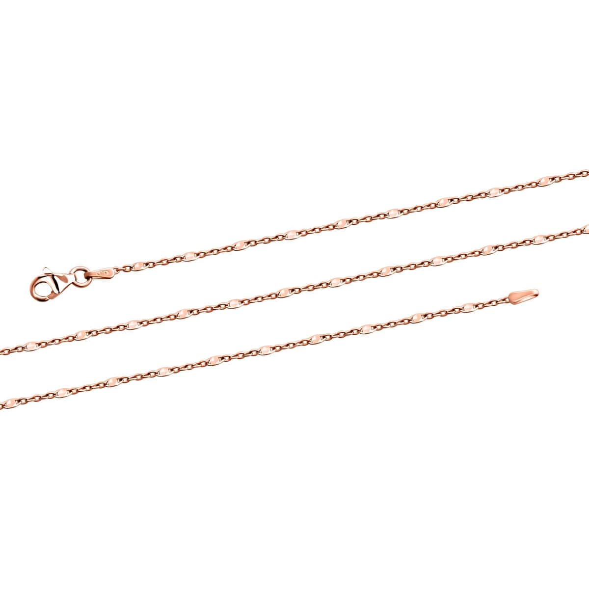 14K Rose Gold Over Sterling Silver Chain Necklace 20 Inches 2.90 Grams image number 2