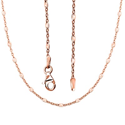 14K Rose Gold Over Sterling Silver Chain Necklace 20 Inches 2.90 Grams