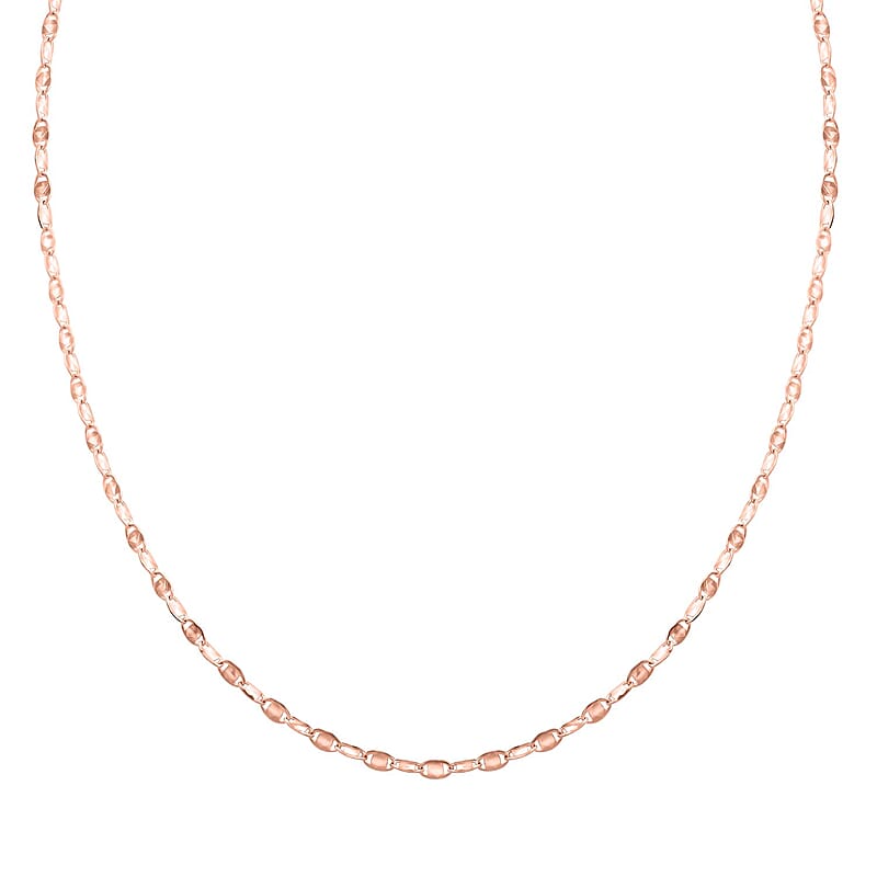 14K Rose Gold Over Sterling Silver Necklace 20 Inches 3.30 Grams