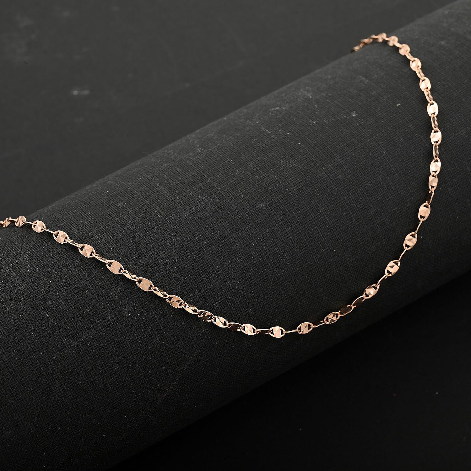 14K Rose Gold Over Sterling Silver Necklace 20 Inches 3.30 Grams