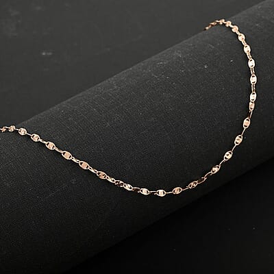 14K Rose Gold Over Sterling Silver Necklace 20 Inches 3.30 Grams