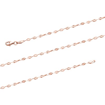 14K Rose Gold Over Sterling Silver Necklace 20 Inches 3.30 Grams