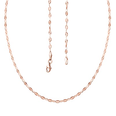 14K Rose Gold Over Sterling Silver Necklace 20 Inches 3.30 Grams