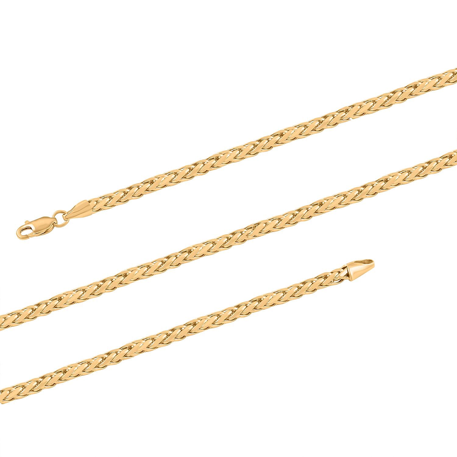 10K Yellow Gold 3mm Palma Necklace 30 Inches 12.50 Grams