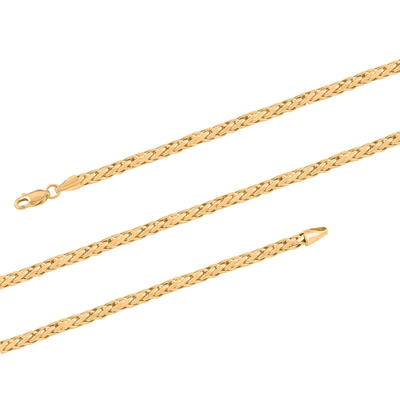 10K Yellow Gold 3mm Palma Necklace 30 Inches 12.50 Grams