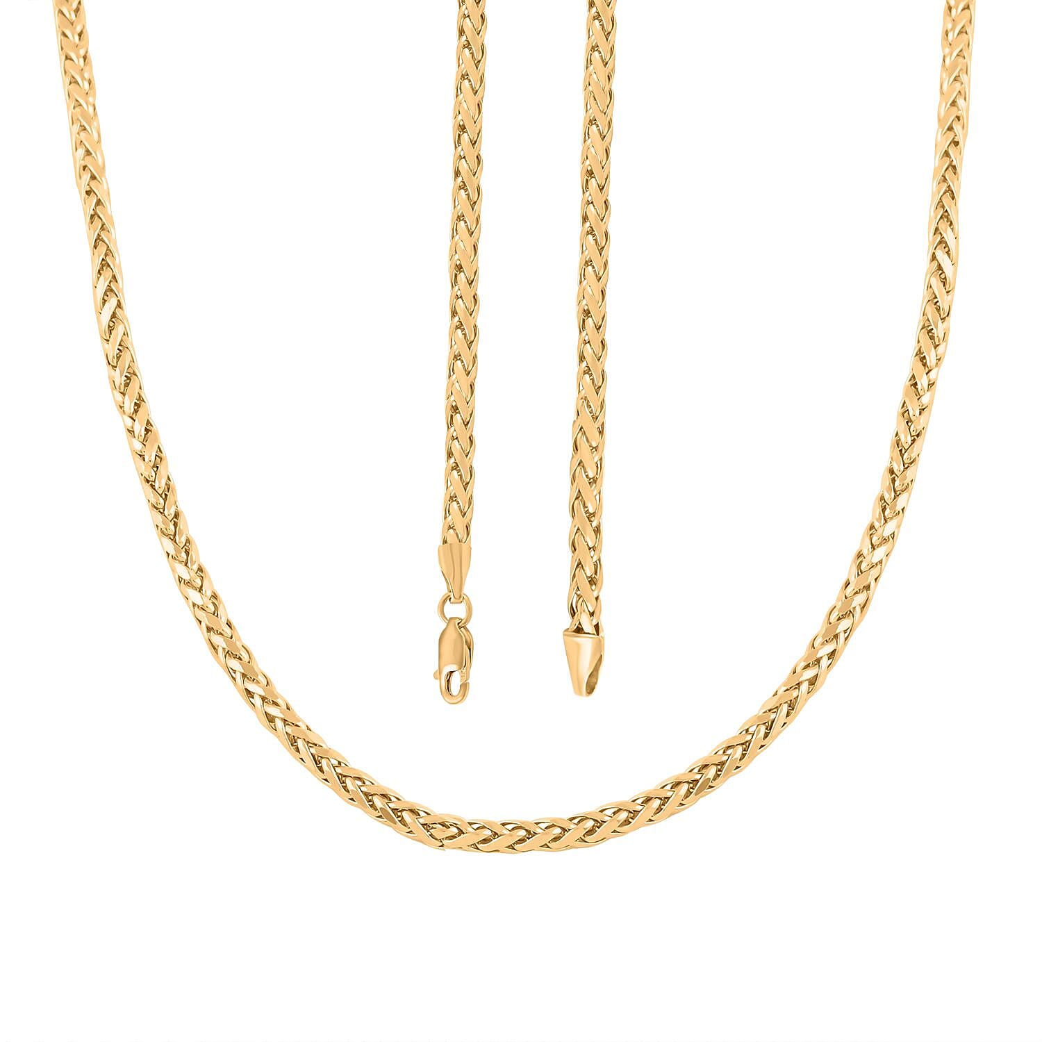 10K Yellow Gold 3mm Palma Necklace 30 Inches 12.50 Grams