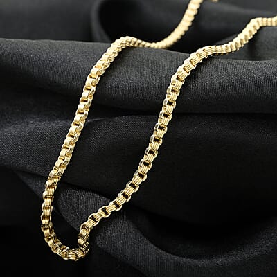 10K Yellow Gold 2.4mm Box Byzantine Necklace 22 Inches 6.20 Grams