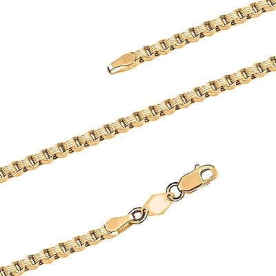 10K Yellow Gold 2.4mm Box Byzantine Necklace 22 Inches 6.20 Grams