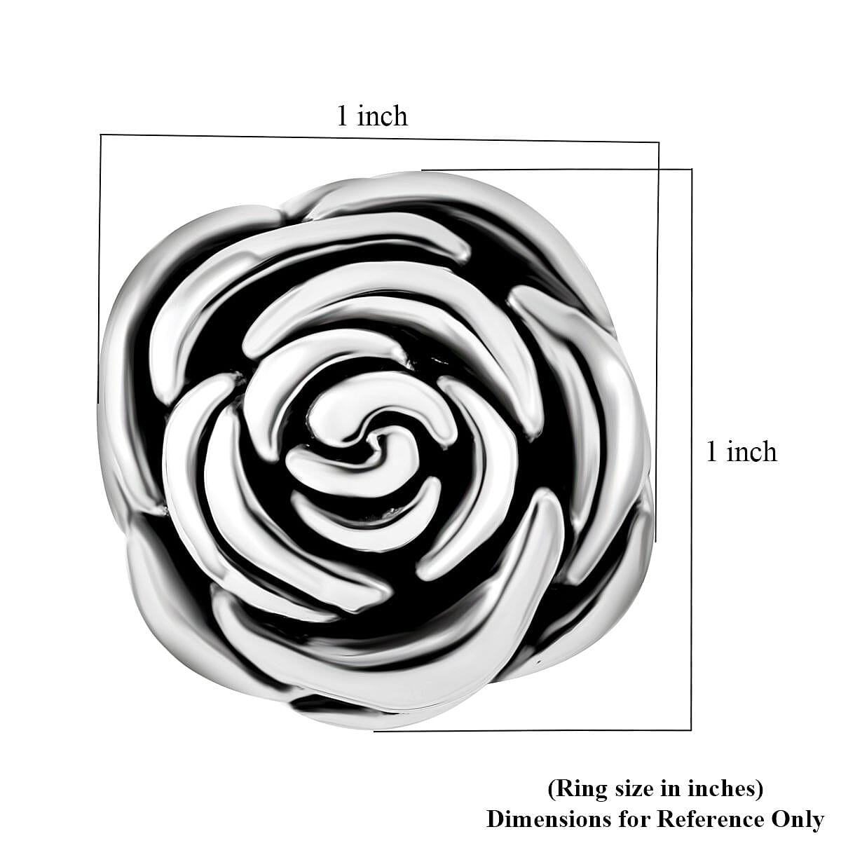 Sterling Silver Rose Flower Ring (Size 7.0) 4 Grams image number 4
