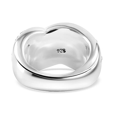 Austrian Crystal Overbridge Ring in Sterling Silver (Size 11.0)