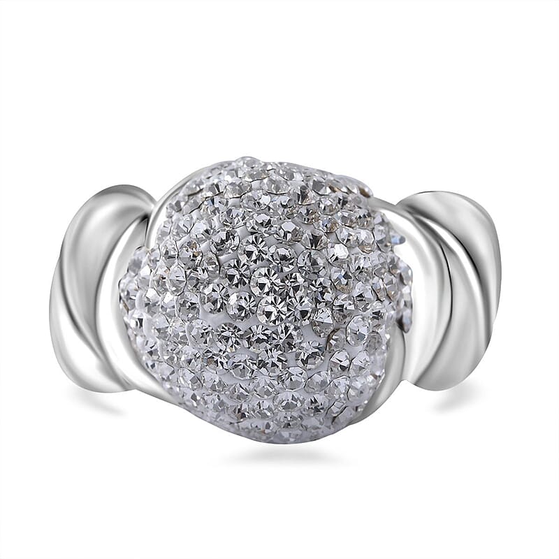 Austrian Crystal Ring in Sterling Silver (Size 10.0)