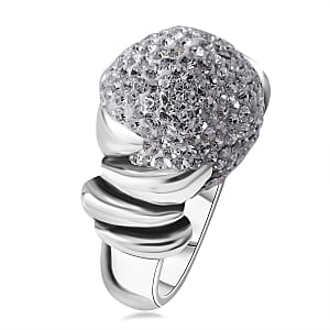 Austrian Crystal Ring in Sterling Silver (Size 10.0)